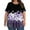 Pink-01, variant on Womens Tops Plus Size, Ruffled 3/4 Sleeve Crew Neck Pleats Shirts Vintage Print Summer Loose Casual Tops