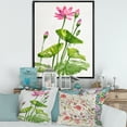 thumbnail image 2 of Designart 'Pink Vintage Lotuses In The Pond VII' Traditional Framed Canvas Wall Art Print, 2 of 5