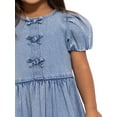 thumbnail image 2 of Wonder Nation Toddler Girls Denim Dress with Bubble Sleeves, Sizes 12M-5T, 2 of 7