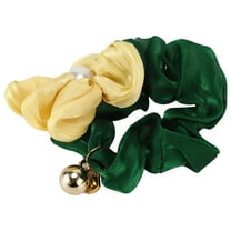 1 Pc Fashion Elegant Flowers Hair Scrunchies for Women for Girls Green Yellow