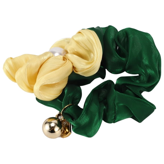 1 Pc Fashion Elegant Flowers Hair Scrunchies for Women for Girls Green Yellow