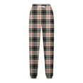 thumbnail image 5 of Ashirexll Pants for Women, Womens Casual Pants, Ladies' Fashion Plaid Color Matching Summer Casual Pants with Pockets Elastic Waist Drawstring Leg Tight Long Pants, 5 of 5
