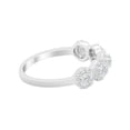 thumbnail image 2 of Halo Half Eternity Band Round CZ 925 Sterling Silver Size 4, 2 of 7