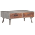 thumbnail image 1 of vidaXL Coffee Table Grey 100x60x40 cm Solid Rough Mango Wood, 1 of 4