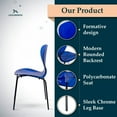 thumbnail image 4 of LeisureMod Oyster Modern Clear Acrylic Dining Chair with Black Metal Legs, Transparent Kitchen Dining Room Chair, Contemporary Accent Chair for Home, Office or Restaurant, Transparent Blue, Set of 2, 4 of 11