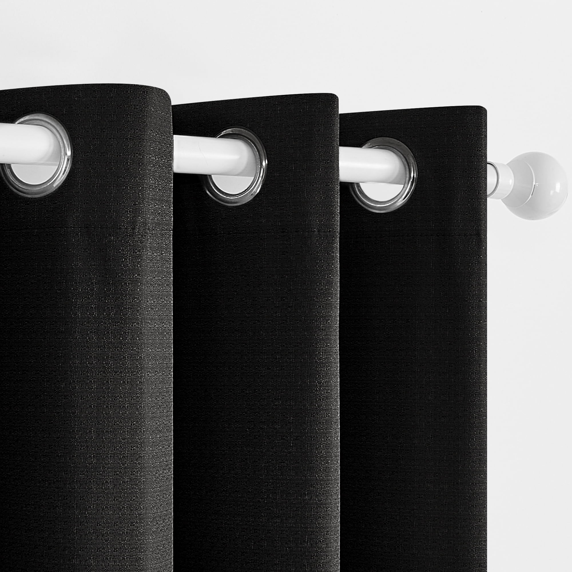 ZOPZO 100% Blackout Curtains Thermal Insulated, Black, 42W x 72L Inch, Grommet Drapes Noise Reducing for Bedroom Living Room, 2 Panels