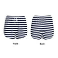 thumbnail image 6 of Sigee Navy Blue And White Stripes for Women's Athletic Shorts High Waisted Running Shorts Pocket Sporty Short Gym Elastic Workout ShortsLarge, 6 of 9