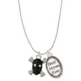 thumbnail image 1 of Delight Jewelry Silvertone Small Black Resin Skull with AB Crystals Best Mom Ever Charm Necklace, 1 of 4