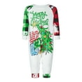 thumbnail image 2 of Qiylii Parent-Child Christmas Family Pajamas Matching Set, Long Sleeve Tree Letters Print T-shirt with Plaid Pants Sleepwear Loungewear for Holiday Pjs Nightwear, 2 of 10