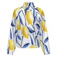 thumbnail image 5 of Jackets for Women Winter Coat Jackets Flannel Stand Collar Jacket(Lemon Botanical,Size:S-4XL), 5 of 7