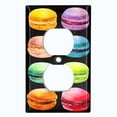 thumbnail image 2 of Metal Light Switch Plate Cover Colorful Macarons French Desserts CAK018, 2 of 13