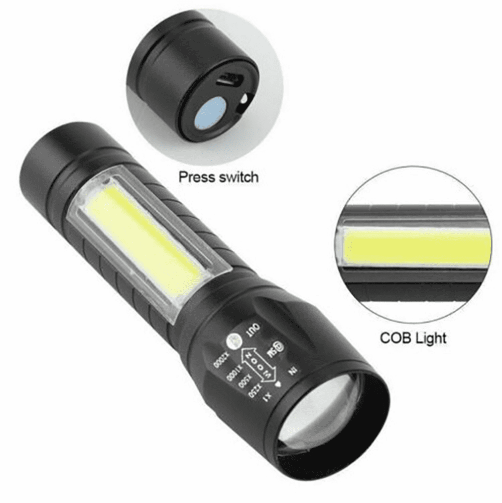10Pcs Mini LED Flashlight USB Rechargeable Camping Hiking Flashlight Work Light