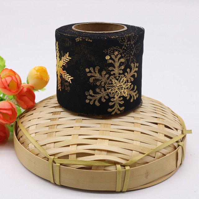 Rollo de tul de copo de nieve de arcoíris, tela transparente de Organza de cristal, punto de lentejuelas, regalo artesanal, decoración del falda de Tutu de boda, 6cm x 25 años
