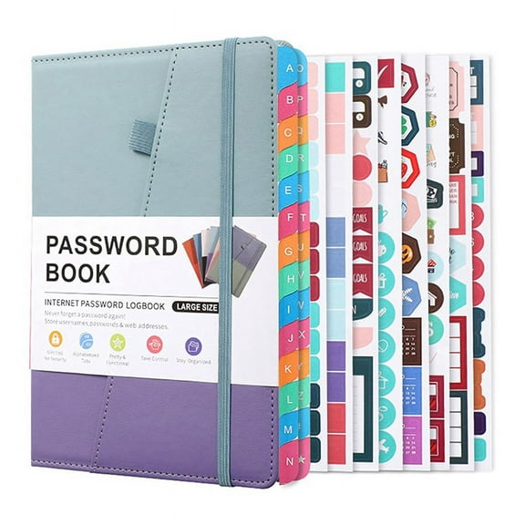 1 set x password keeper book for seniors-Blue Purple