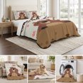 thumbnail image 6 of Twin XL Quilt Set 68''x98'', Groundhog Day Lightweight Bedspread Coverlet Set with 2 Pillow Shams, Pink Cherry Blossom Cartoon Animals Vintage Breathable All Season Quilt Bedding for Dorm/Guest Room, 6 of 9