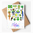 thumbnail image 1 of Soccer Parrot Guitar Coffee Brazil Welcome Back Greeting Cards Envelopes Blank, 1 of 3
