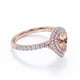 thumbnail image 3 of JeenMata Anillo de Compromiso de 1,5 Quilates con Morganita y Moissanita Creadas en Laboratorio, Diseño Pavé, Halo Doble, Baño de Oro Rosa de 18 K sobre Plata, 3 of 4