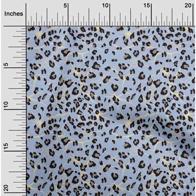 oneOone Cotton Poplin Fabric Leopard Animal Skin Print Fabric by The Yard 56 Inch Wide