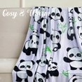 thumbnail image 4 of Panda Blanket Flannel Throw Blankets Cozy Soft Plush Fuzzy Travel Blanket, Cute Home Decor Stuff, Birthday Christmas Panda Gifts for Women Men Teen, 50"x60" (Purple), 4 of 6