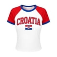 thumbnail image 4 of Vividxx Croatia T-Shirts For Women Croatia National Flag Printed T-Shirt Slim Fit Short Sleeve Tops For Everyday Wear Product With Sports Elements Womens Summer Tops, 4 of 4