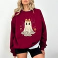 thumbnail image 2 of Drses‌‌ ‌‌‌‌‌‌‌‌‌‌‌‌‌‌‌‌‌‌‌‌‌‌Women's Halloween Spooky Ghost Graphic Long Sleeve Crewneck Casual Sweatshirt, 2 of 4