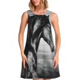 thumbnail image 1 of Xecao Robe de Course pour Femmes Robes d'Été Décontractées Robes de Plage Sans Manches Robe Évasée avec Poches, 1 of 7