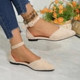 thumbnail image 4 of Wensltd Women's Flat Shoes Pointed Toe Ankle Strap Flats For Everyday Office And Casual Wear, 4 of 9