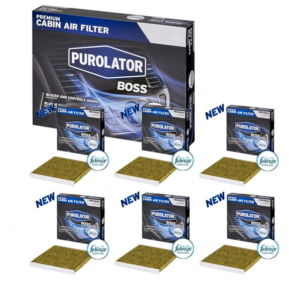 6 pc Purolator BOSS PBC35644 Cabin Air Filters for HVAC Heating Ventilation Air Conditioning Vent Filters