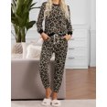 thumbnail image 1 of Women's Black Leopard Print Loungewear Set, 1 of 10