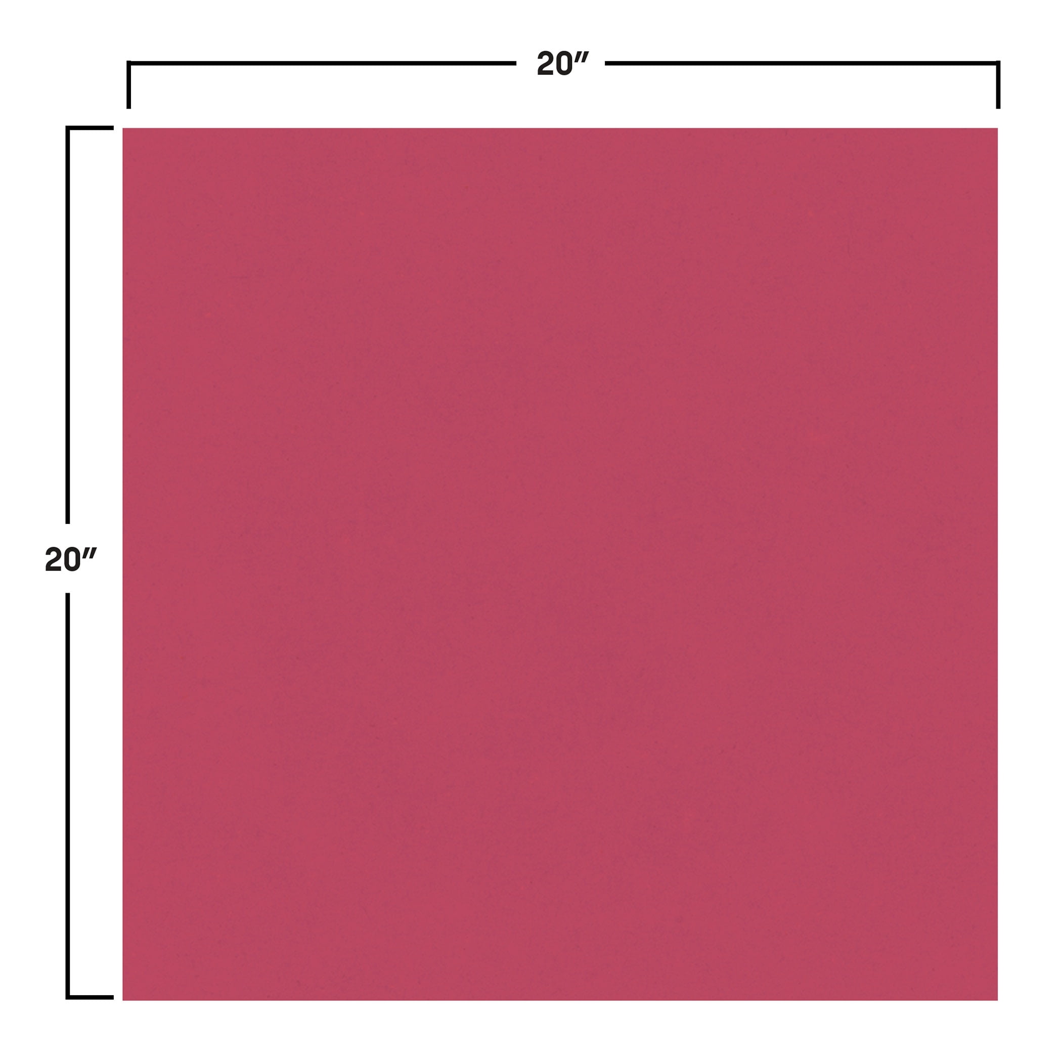 Hot Pink Tissue Paper Sheets, 20" x 20", Pack of 96 Sheets
