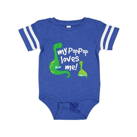 

Inktastic My Pop Pop Loves Me Dinosaur Boys or Girls Baby Bodysuit