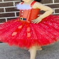 thumbnail image 3 of Filles de Noël Glisser Robe Sans Manches Noeud Tulle Patchwork, 3 of 9