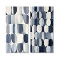 thumbnail image 2 of Designart "Retro Blue Circular Universal Grid" Modern Geometric Wall Art Set Of 2 - Modern White Canvas Set For Living Room Decor, 2 of 6