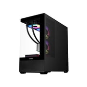 SAMA SV02 ATX Computer Gaming PC Case Mid Tower Black with 3 ARGB Fans Pre-Installed, Tempered Glass Transparent Side Panel,BTF Back Plug Motherboard Design