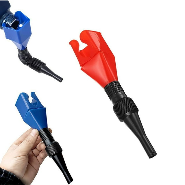 NAOJIE Flexible Draining Tool Snap Funnel,Retractable Automotive Fuel Funnel,Universal Plastic Clasp Funnel-Red,Flexible Wide Mouth Funnel,Funnels for Automotive Use,Fuel Funnel