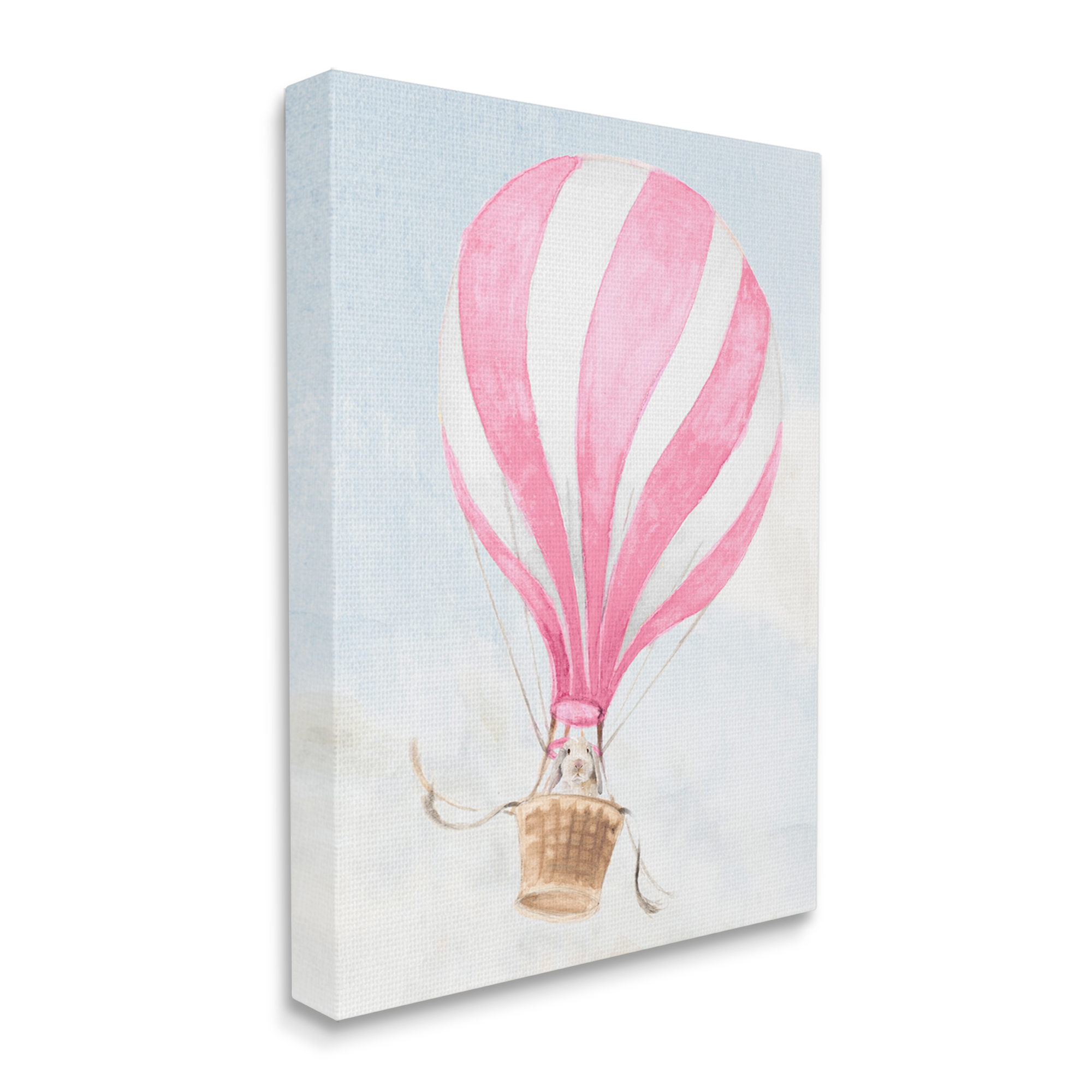 Stupell Industries Rabbit in Pink Balloon Animals & Insects Painting Gallery Wrapped Canvas Art Print Wall Art, 16 x 20