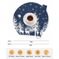 thumbnail image 6 of 13 Inch Round Placemats Set of 6, Christmas Blue Non Slip Heat Insulation PP Table Mats, White Xmas Tree Elk Winter Snowflake Washable Place Mats for Kitchen Dining Party Table Decor, 6 of 7