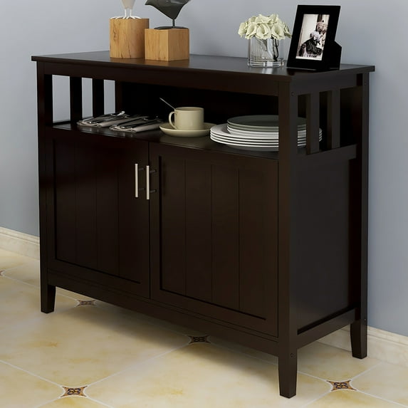 UWR-Nite Buffet Cabinet, Kitchen Buffet Storage Cabinet Sideboard Buffet Storage Cabinet Buffet Server Cupboard Cabinet Console Table with 2 Doors and Adjustable Shelf