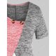 thumbnail image 3 of Camiseta de Botón de Talla Grande de Color Bloque Rosegal  Camisetas tallas grandes, 3 of 5