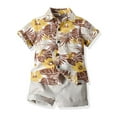thumbnail image 5 of Fesfesfes Hawai Boy Clothing Set Summer Short Sleeve Shirt+Shorts Casual Gentleman Suit, 5 of 9