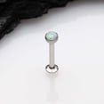 thumbnail image 2 of Fire Opal Bezel Set Top Threadless Push-In Steel Labret, 2 of 4