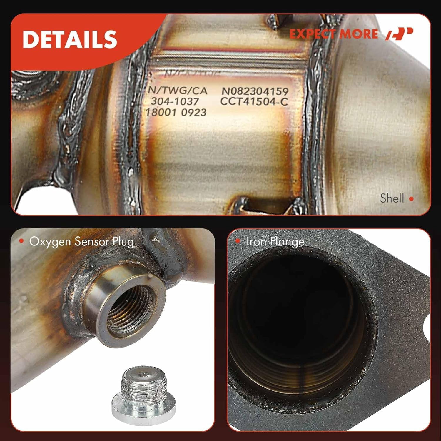A-Premium Front Exhaust Manifold Catalytic Converter Kit Direct-Fit Compatible with Ford Fiesta 2011-2019, 1.6L, EPA Compliant