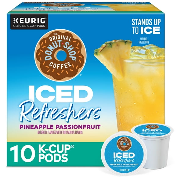 The Original Donut Shop, Iced Refreshers Pineapple Passionfruit Flavor K-Cup Pods, 10 Count