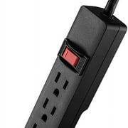 Hyper Tough 6-Outlet Indoor Power Strip with 8 Ft Extension Cord, ETL Certified, Black