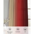 thumbnail image 6 of Dark Red Yellow Ombre Sheer Curtains 45 Inch Length 2 Panels Set for Living Room/Bedroom, Farmhouse Modern Gradient Art Kitchen Curtains Grommet Semi-Sheer Curtains Drapes Window Treatments 42"x45"x2, 6 of 7