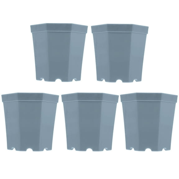 Soimiss 5Pcs Modern Grey Plastic Bonsai Pot Breathable Decorative Flower Planter