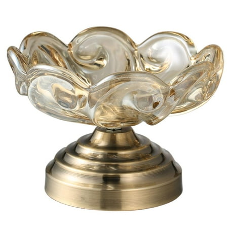 Vintage Champagne Bowl Matashi Champagne Colored Vintage High Quality Glass Candy Dish (Small) Elegant Snack Bowl for Parties Home, Office | Strong Aluminum Base | Reusable | Compact and Portable ()