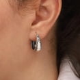 thumbnail image 3 of Vintage Boho Chunky Hoop Earrings for Women 925 Sterling Silver Plated Hoop Earrings Lightweight Oval Hoop Earrings Engraved Flower Dangle Earring Fashion Textured Design Earrings, 3 of 4