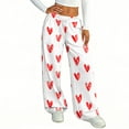 thumbnail image 5 of Hearthz Women’s Pajama Pants Drawstring Wide Leg Valentine's Day Heart Print Comfy Pants for Women Baggy Soft Comfy Lightweight Sleep Pants for Women, 5 of 6