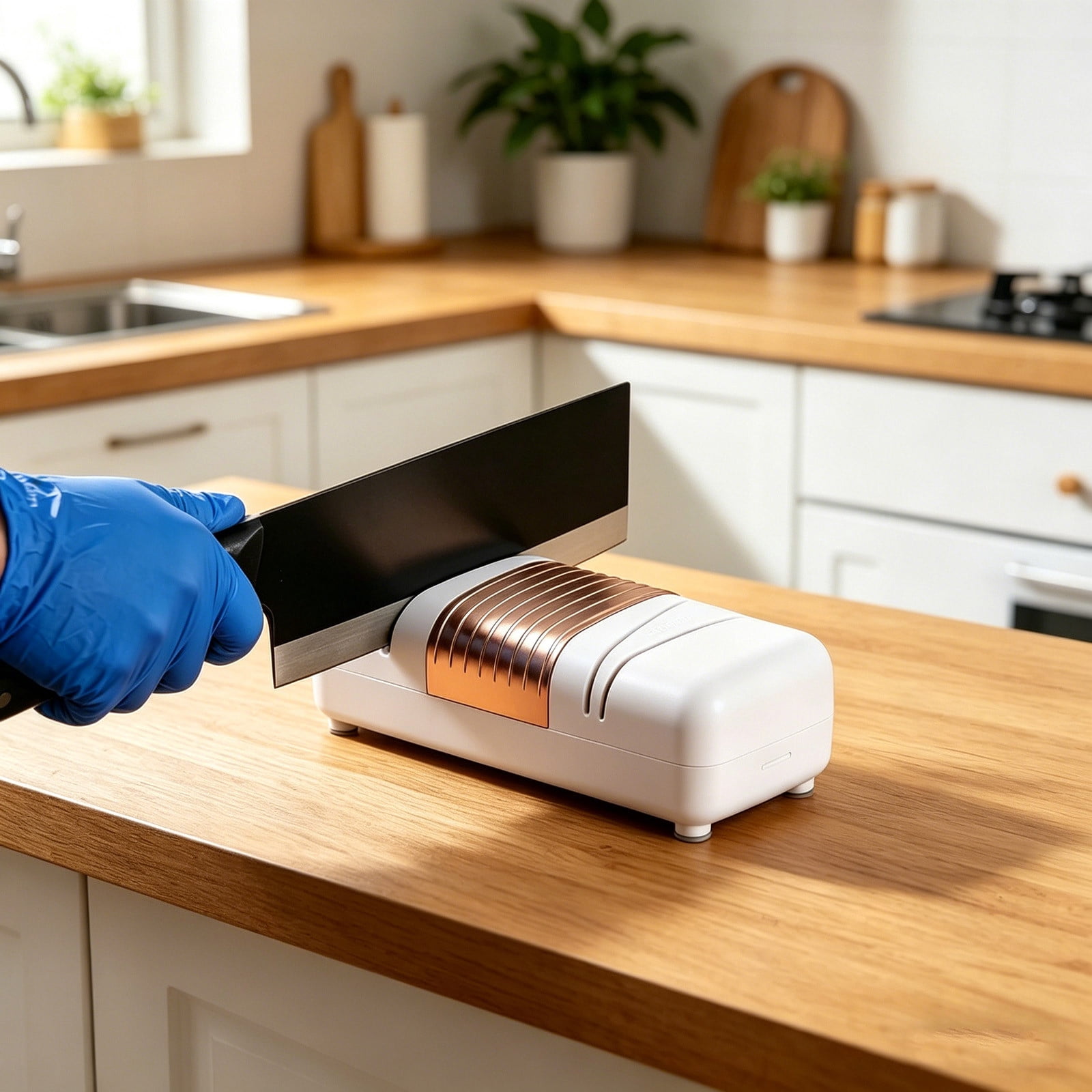 Multi-Function Knife & Scissors Sharpener - Household Kitchen Tool for Home Use, Compact, Multi-Stage Sharpening System, Safe Non-Slip Base